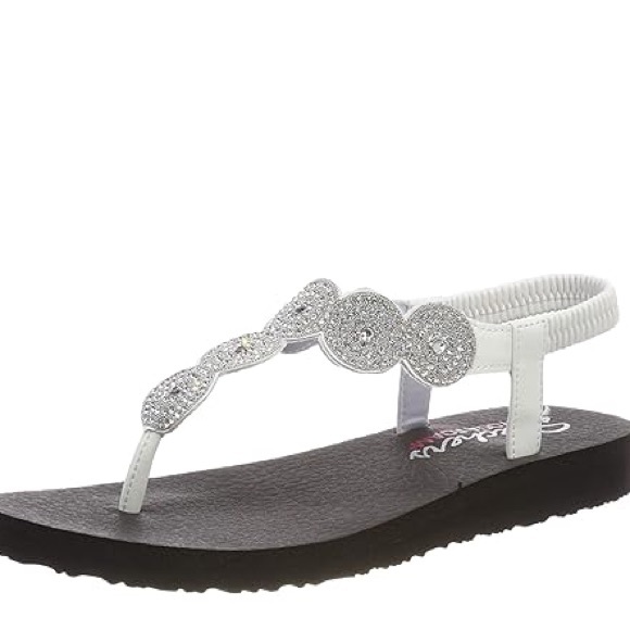 Skechers MEDITATION - STARS & SPARKLE -Rhinestone Slingback Thong womens - Picture 2 of 5